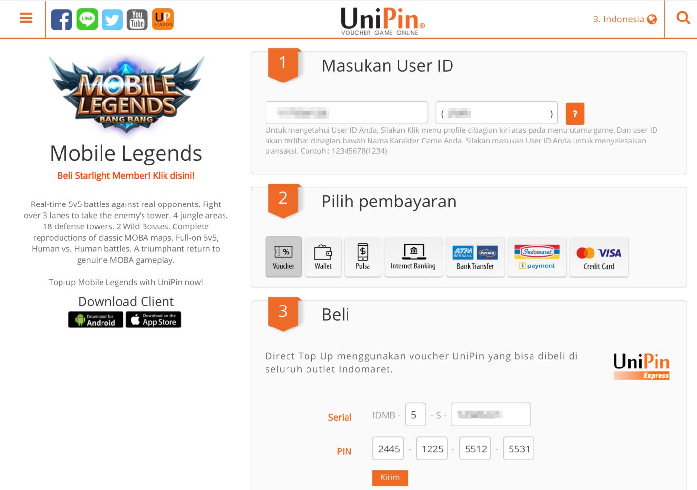 Unipin Topup Diamond Ml Via Pulsa For Android Apk Download