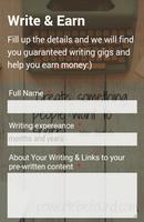 Write and Earn Affiche