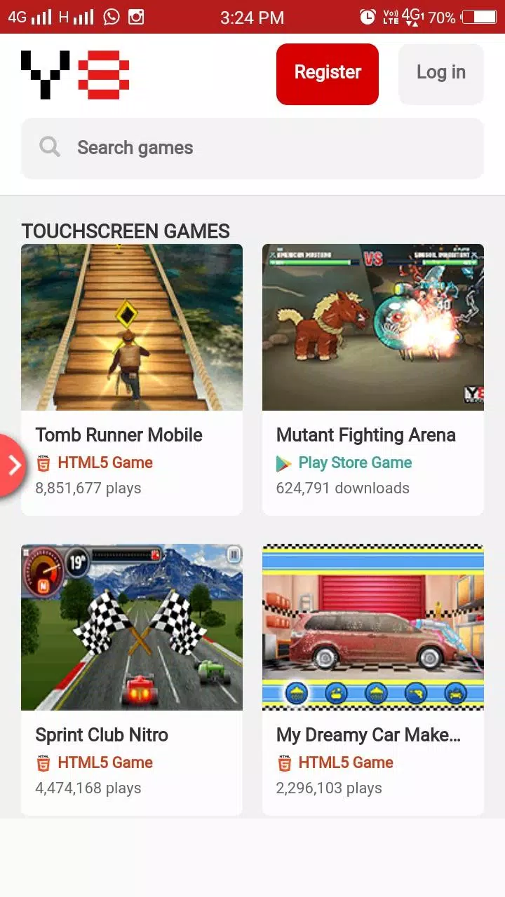 Y8 Mobile App- one app for all your gaming needs. APK for Android Download