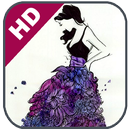 Esquisse plate de conception de mode APK