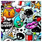 HD Wallpaper pop Graffiti Characters icône
