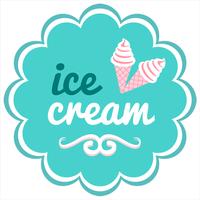 Retro Ice Cream Stickers Affiche