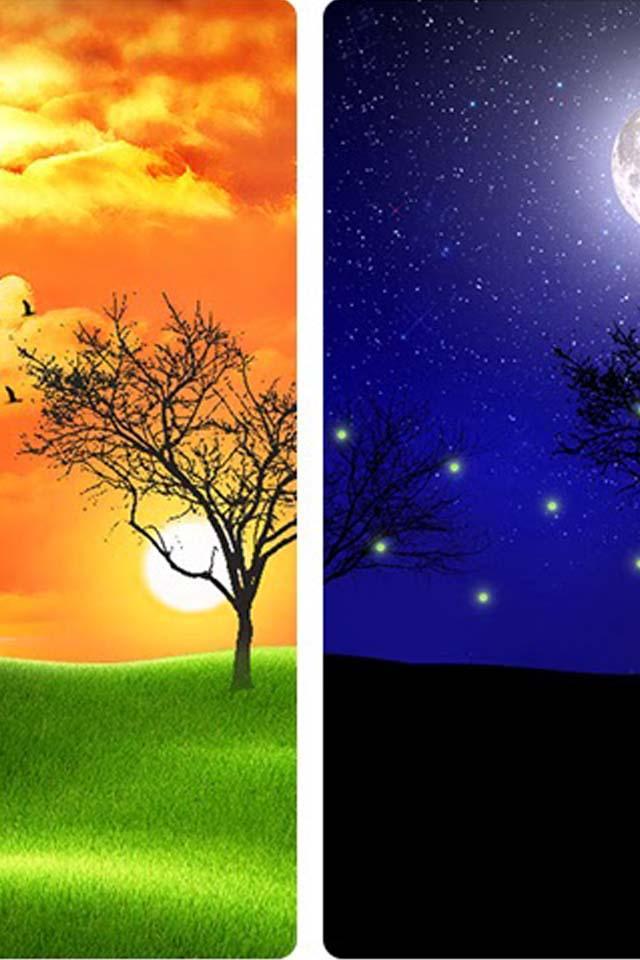 День и ночь встречаются. День и ночь. Пейзаж день и ночь. День и ночь картинки. Сказочное объяснение смены дня и ночи.