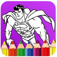 Coloring Superhero Games Super Paint Man Book 海報