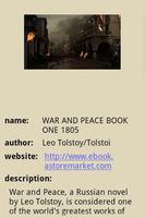 WAR AND PEACE BOOK ONE 1805 Affiche