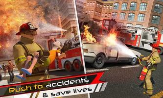🚒American Firefighter Rescue Truck - Fire Station پوسٹر