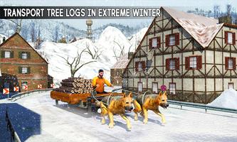 Neve Cachorro Trenó Transporte: Dog Simulator Game Cartaz