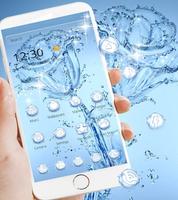 المياه الزرقاء روز زهرة موضوع خلفيات Water Rose الملصق