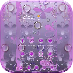 紫の水滴のテーマ アプリダウンロード