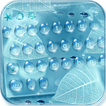 Blauw waterdruppel toetsenbord thema