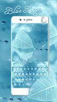 Bleu Goutte d'eau Clavier thème goutte de pluie capture d'écran 2