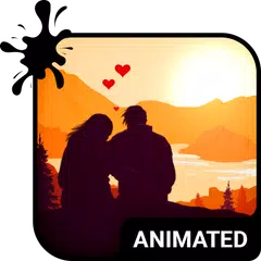 Sunset Love Animated Keyboard 