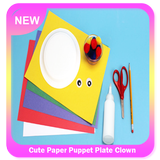 Cute Paper Puppet Plate Clown icône