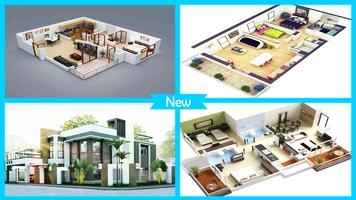 Latest 3D Small House Design Affiche