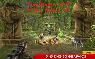 Lion Hunter 2017 Sniper Attack 3D الملصق