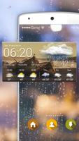 Widget With Weather And Clock Affiche