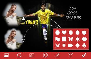 Football Game photo editor with Brazil Players syot layar 3