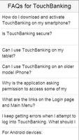 FAQs for TouchBanking poster