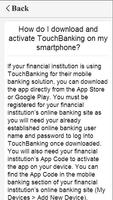 FAQs for TouchBanking capture d'écran 1