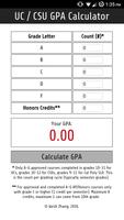 UC / CSU GPA Calculator Affiche