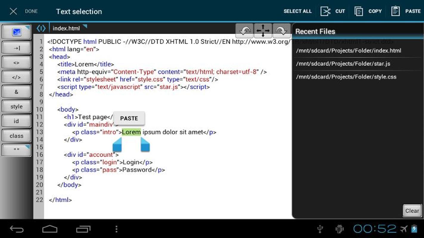 WebMaster's HTML Editor Lite for Android - APK Download