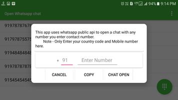 open whatsapp and direct chat 📲 capture d'écran 2