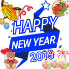 new year 2019 greetings for imessage stickers icône