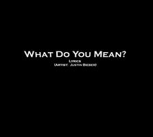 What Do You Mean poster