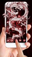 White Red Dragon Fire Theme poster