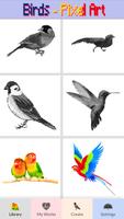 Bird Color By Number-Pixel Art: Coloring book poster