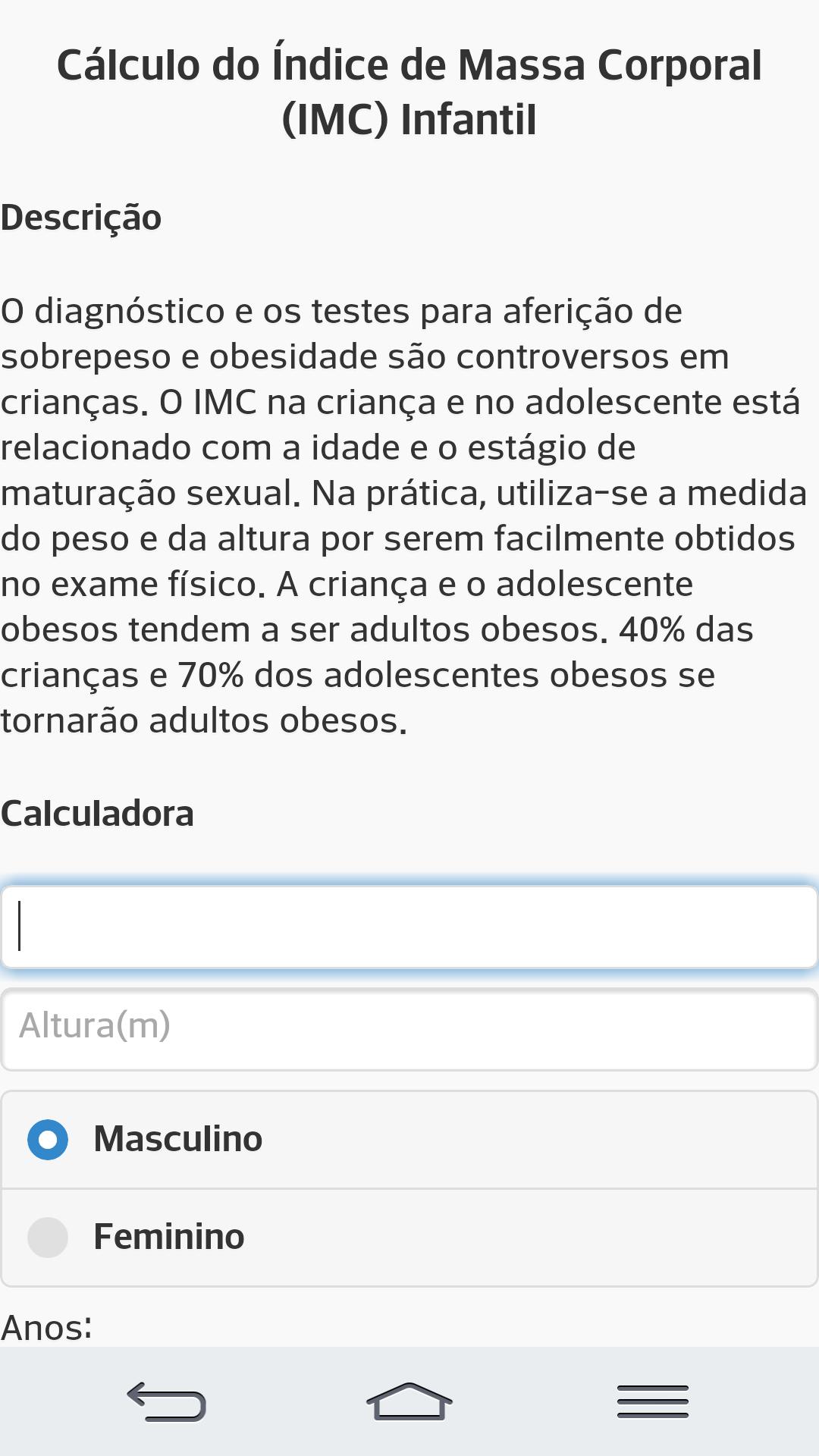 Descarga de APK de IMC Infantil e adulto para Android