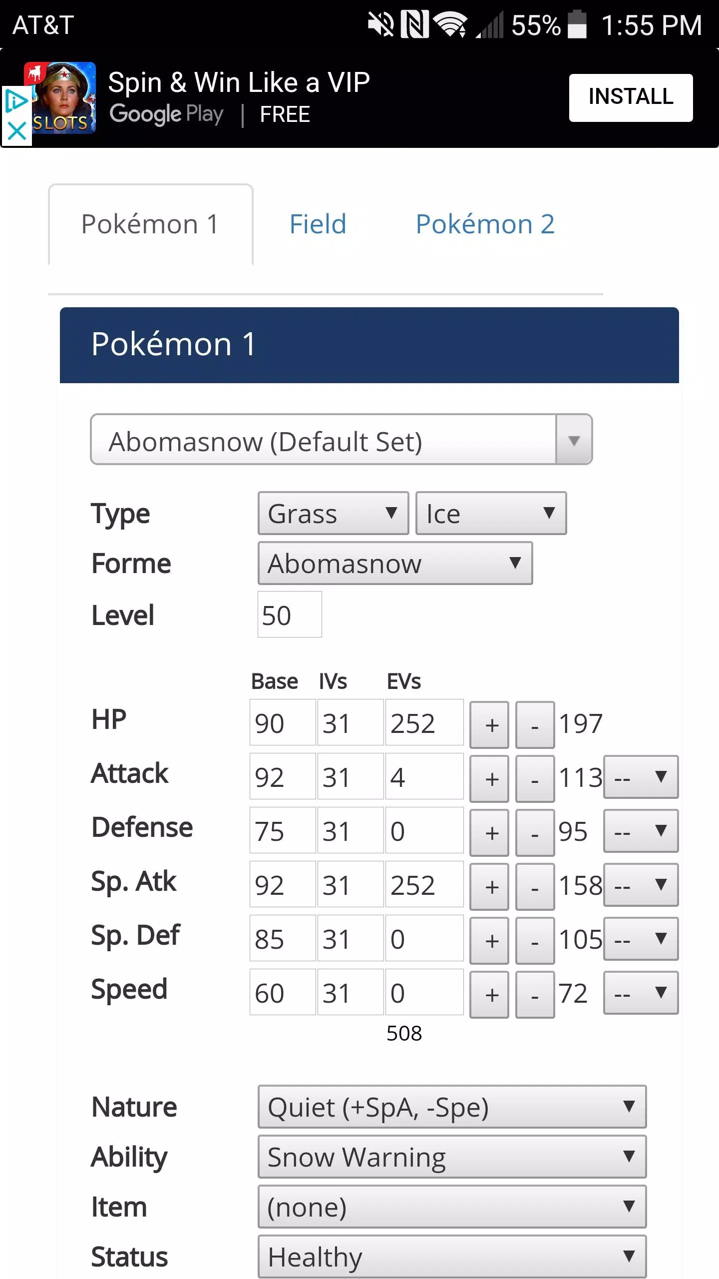 Pokemon Damage Calculator