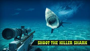 Unterwasser Shark Sniper Hunt Plakat