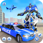 US Police Robot Limo Car Transformation Game icône