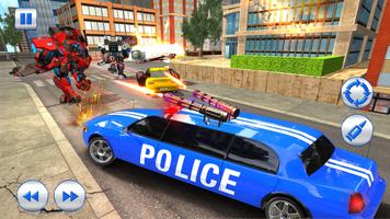US Police Robot Limo Car Transformation Game screenshot 1
