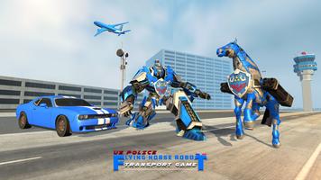 US Police Horse Robot Car Transporter Game Ekran Görüntüsü 1