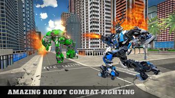 US Police Deer Robot Cop Car Transforming Game poster