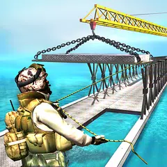 US Army Truck Bridge Building Construction Game APK download