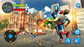 Superhero Captain Flying Robot City Rescue Mission Ekran Görüntüsü 1