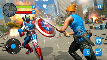 Superhero Captain Flying Robot City Rescue Mission Ekran Görüntüsü 2