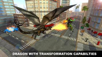 Robot Flying Dragon Transform City Rescue screenshot 2
