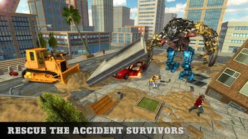 Excavator Crane Robot Transformation City Survival Ekran Görüntüsü 2