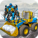 Snow Excavator Crane Robot Transformation Game APK