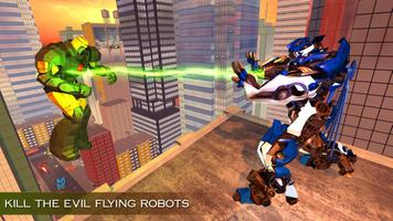 Miami Police Helicopter Transform Robot Wars Game ảnh chụp màn hình 1