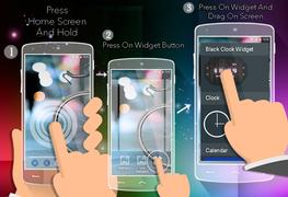 Black Clock Widget الملصق
