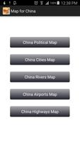 China Map,Cities,Roads,Airport Affiche