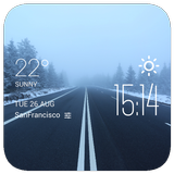 The road weather widget/clock icône