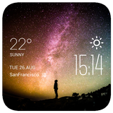 The stars weather widget/clock أيقونة