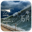 tsunami weather widget/clock icono