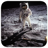 Astronaut weather widget/clock icon
